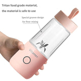 Portable Blender With USB Rechargeable, Juicer Smoothie Blender Cordless Small Juicer Cup Mixer In Pink - Mobile Express USA