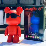 Robot Bear Cub with Cool Sunglasses Portable Wireless Bluetooth Speaker A905 for Universal Cell Phone And Bluetooth Device (Red)