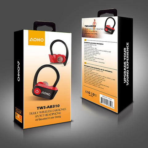 TWS Bluetooth Headset - Red / Black