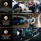 Dash Cam with Rear View Camera & Night Vision – Enhanced Security, WiFi, and Parking Monitor (Black)