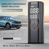 Portable Car Tire Inflator with 4500mAh Power Bank – 5 Modes, Digital Display, and Flashlight (Black)