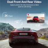 Dash Cam with Rear View Camera & Night Vision – Enhanced Security, WiFi, and Parking Monitor (Black)