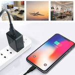 12W 2.4A Wall Charger & 5ft Cable For 8 PIN In Black