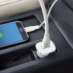 18W QC3.0 Car Charger and 3ft Cable For Type-C In White