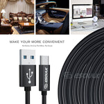 1.7A 10FT USB Cable For Type-C In Black - Mobile Express USA