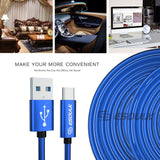 1.7A 10FT USB Cable For Type-C In Blue - Mobile Express USA