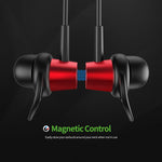 Bluetooth Sport Headset Metal Shell With Magnet Red - Mobile Express USA