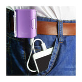 4000Mah Universal Power Bank With Cable In Purple - Mobile Express USA