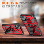 Built-in Kickstand TPU Case with Magnetic Mount for APPLE IPHONE 14 in Red