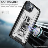 Kickstand Ring Holder/Bottle Opener with Magnetic Car Mount for IPHONE 14 In Clear
