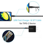 Esoulk 18W QC3.0 Wall Charger & 5ft Cable For Type-C In Black - Mobile Express USA