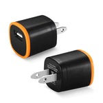 Reiko 1 AMP Dual Color Portable USB Travel Adapter Charger In Orange Black - Mobile Express USA