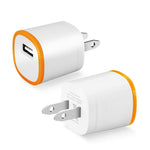 Reiko 1 AMP Dual Color Portable USB Travel Adapter Charger In Orange White - Mobile Express USA