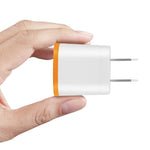 Reiko 1 AMP Dual Color Portable USB Travel Adapter Charger In Orange White - Mobile Express USA