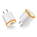 Reiko 1 AMP Dual Color Portable USB Travel Adapter Charger In Orange White - Mobile Express USA