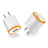 Reiko 1 AMP Dual Color Portable USB Travel Adapter Charger In Orange White - Mobile Express USA